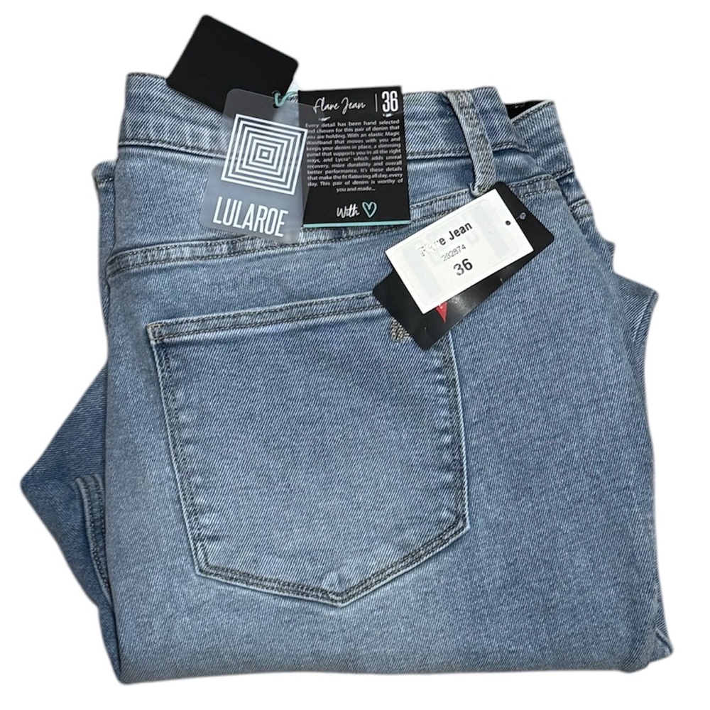 LuLaRoe Skinny Flare Denim Jeans Celestial Size 36 NWT